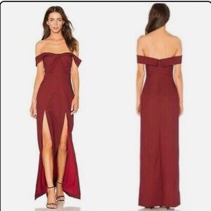 X REVOLVE CORAH GOWN IN MAROON